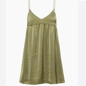 Wilfred Lover Satin Mini Dress Aritizia Green